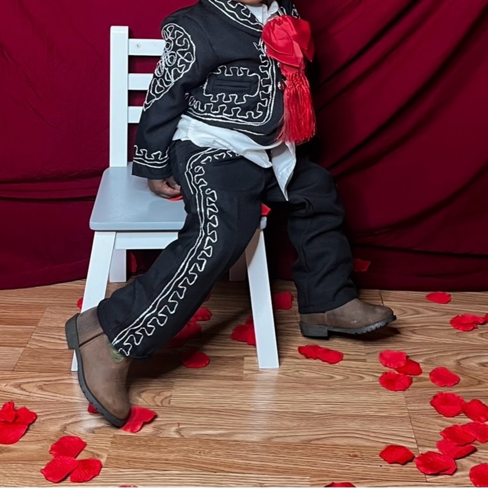 Mariachi Outfit Black and White Charro Suit  Mexican Costume